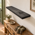 Black Ebony flat edge shelf handmade by Rutherford Works in a warm country entrance hall